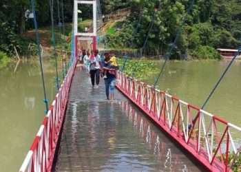 রাঙামাটির ঝুলন্ত সেতু তলিয়ে গেছে