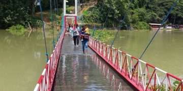 রাঙামাটির ঝুলন্ত সেতু তলিয়ে গেছে