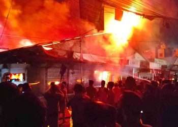 মোহাম্মদপুর কৃষি মার্কেটে ভয়াবহ আগুন