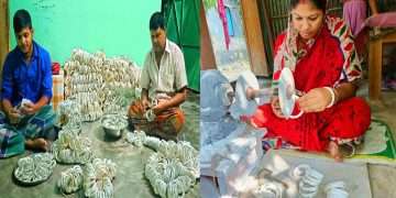 শতাধিক পরিবার শাঁখা শিল্পের সঙ্গে জড়িত