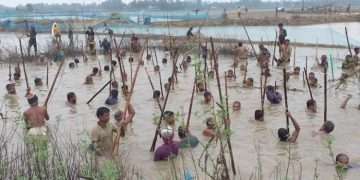 সখীপুরে মাছ ধরা উৎসব