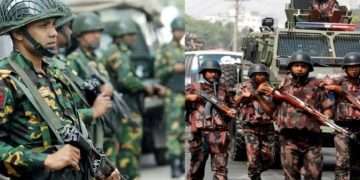 মাঠে নেমেছে সশস্ত্র বাহিনী