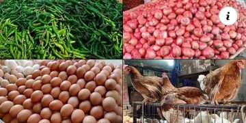 ডিম পেঁয়াজ ও ব্রয়লার মুরগি চড়া দামে বিক্রি