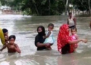 টানা বৃষ্টিতে পানির নিচে নোয়াখালী