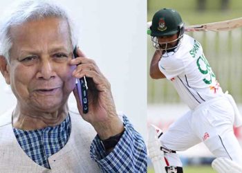 শান্তকে ফোন করে প্রধান উপদেষ্টার অভিনন্দন