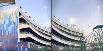 পাকিস্তান স্টেডিয়ামে নেই ভারতের পতাকা