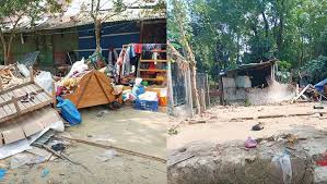 জমির বিরোধে বাড়ি ভাংচুর-শুটকি মাছ লুটপাট