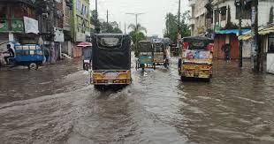 বৃষ্টিতে অচল শেরপুর শহর