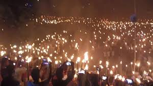 ১০৫ কিলোমিটার জুড়ে মশাল প্রজ্বলন, উত্তাল তিস্তা পাড়