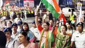 কলকাতার রাজপথে মিছিলে জয়া আহসান